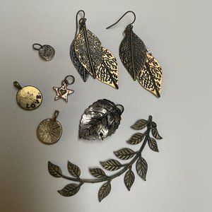 Charms and Earrings Silver and Gold